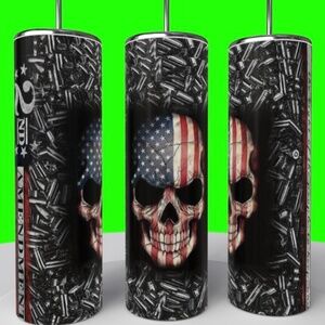 SKULL 2NS AMENDMENT 20 OZ SUBLIMATED TUMBLER